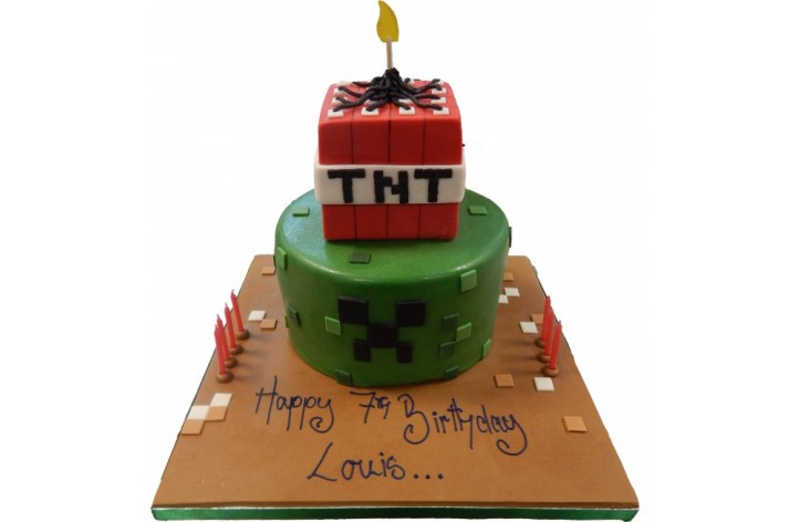 TNT Minecraft Cake
